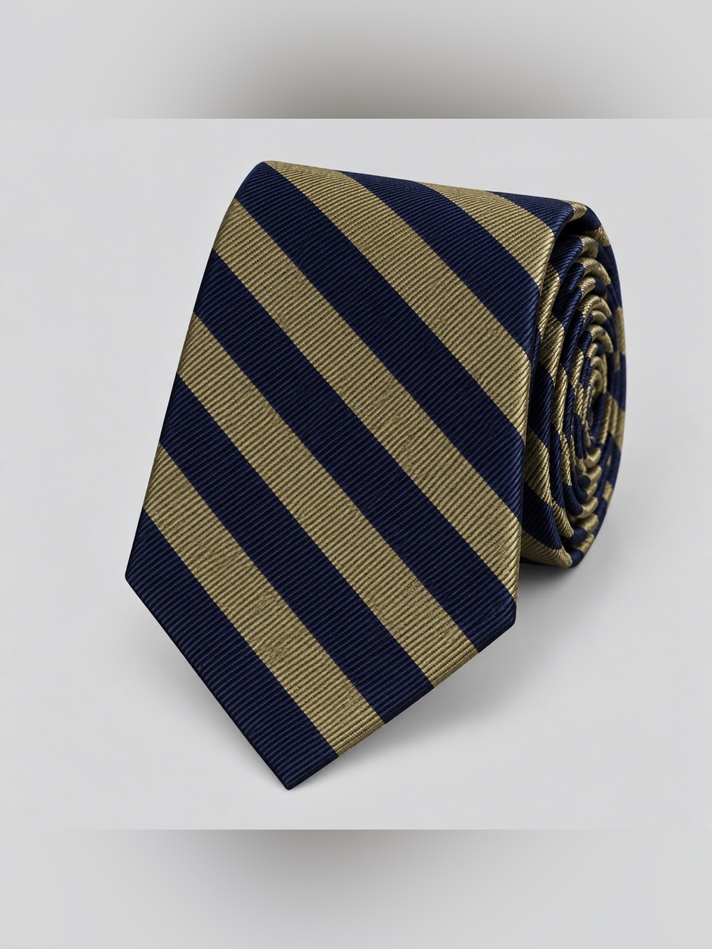 Smith & Logsdon Mens Woven Tie Striped Blue Tan Preppy Academia New